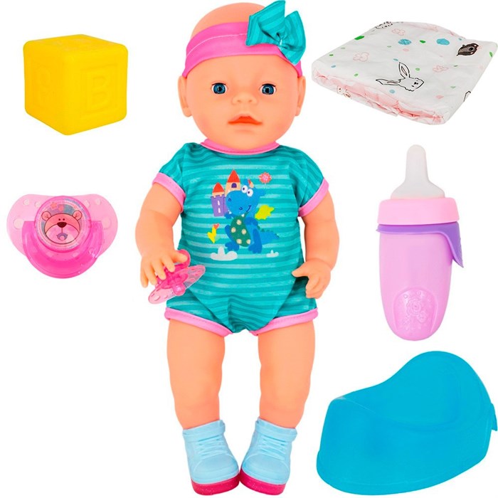 Пупс Miss Kapriz YS1813-23L интерактивный со светящимися ботиночками и с аксесс., в пак. 908-828