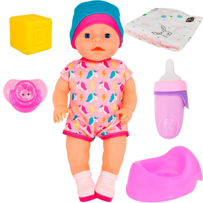 Пупс Miss Kapriz YS1813-23J интерактивный со светящимися ботиночками и с аксесс., в пак. 908-827