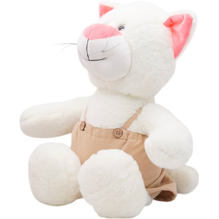 Кошка Глория 37/53 см в большом бежевом комбинезоне 0915537S-69 146-021