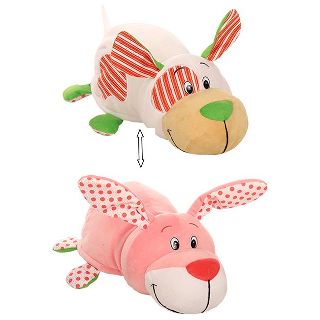 Игрушка Вывернушка 2 в 1 Ням-Ням Щеночек с аром,мятной жвачки-Зайчонок фрукт.жвач 35см 1toy Т13912 . 746-255