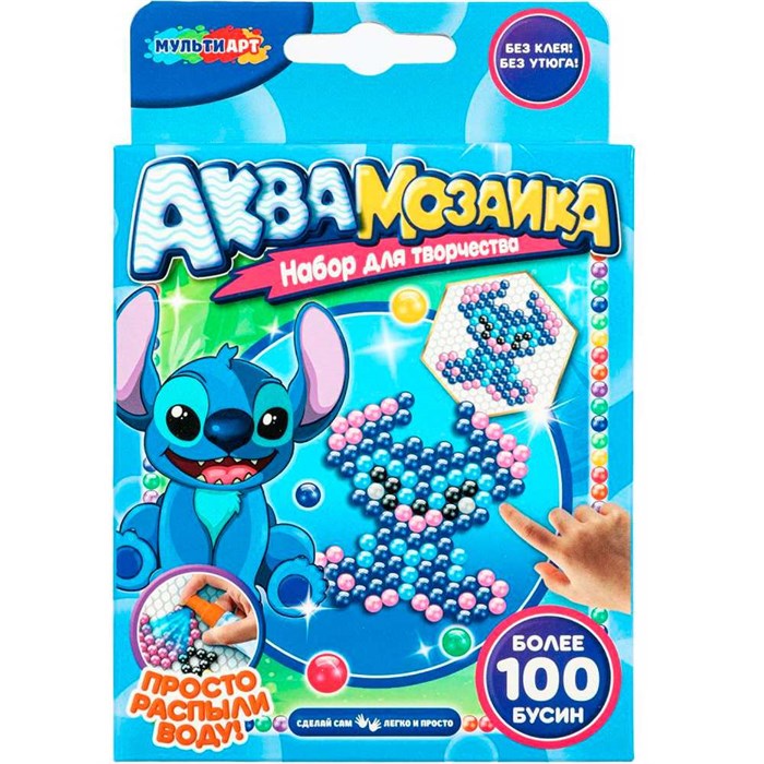 Набор ДТ Аквамозаика 100 бусин Стич МУЛЬТИ АРТ AQUASTICH-123457 993-454
