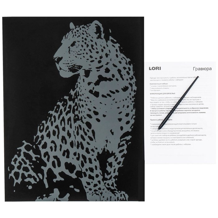 Набор для творчества Скретчинг 30*40 см Животные "Леопард" Гр-767 987-363