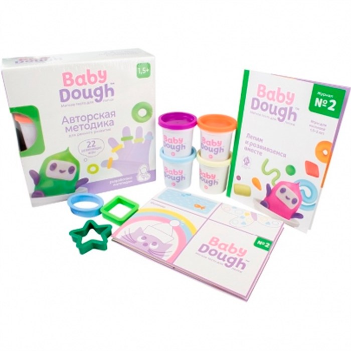 Набор для творчества Тесто для лепки Развивающий набор 1,5+ зеленый Baby Dough BD043 988-170