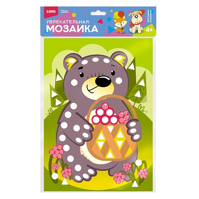 Набор для творчества Увлекательная мозаика (набор большой) "Мишка с лукошком" Км-015 777-130