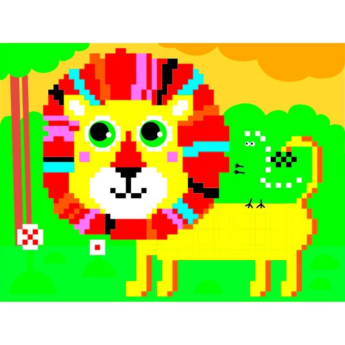 Набор для творчества Алмазная мозаика Лев 20*15см частичная выкладка 90787 995-387