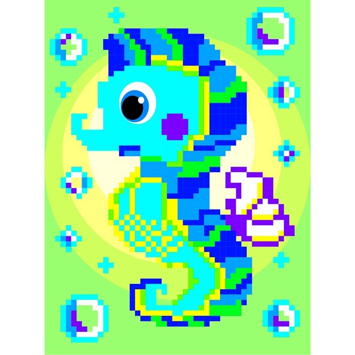 Набор для творчества Алмазная мозаика Морской конек 20*15см частичная выкладка 90786 993-744