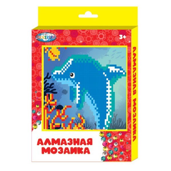 Набор для творчества Алмазная мозаика Дельфин 20*15 см частичное заполнение 70444 993-018