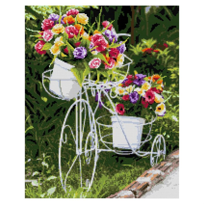 Набор для творчества Алмазная мозаика 40*50 см полное заполнение Велосипед с цветами Ам-136 LORI 993-219