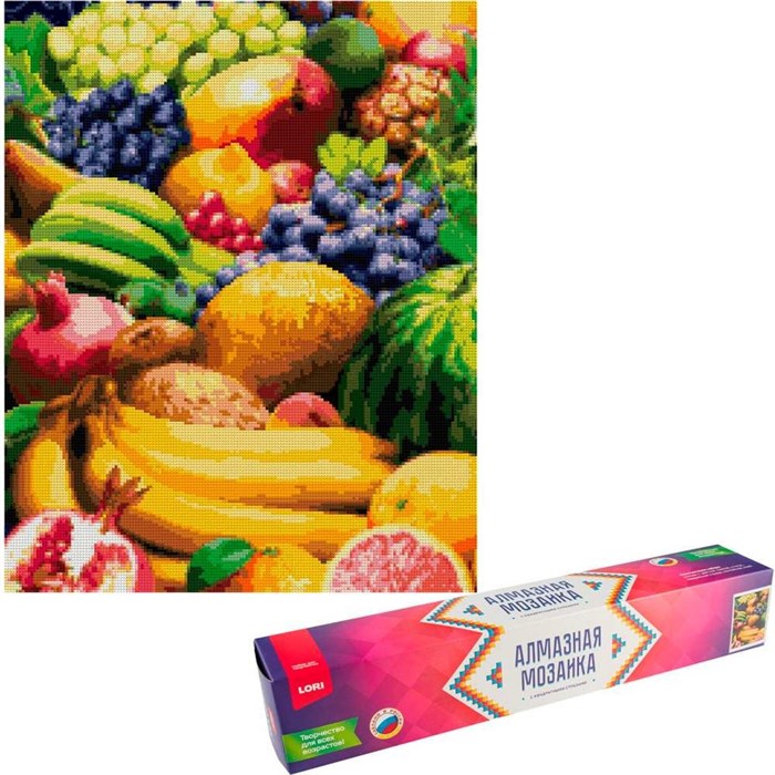 Набор для творчества Алмазная мозаика 40*50 см полное заполнение Сочные фрукты Ам-135 LORI 993-218