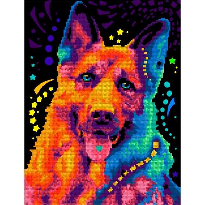 Набор для творчества Алмазная мозаика 30*40 см частичное заполнение Яркая овчарка Ам-017 LORI 983-305