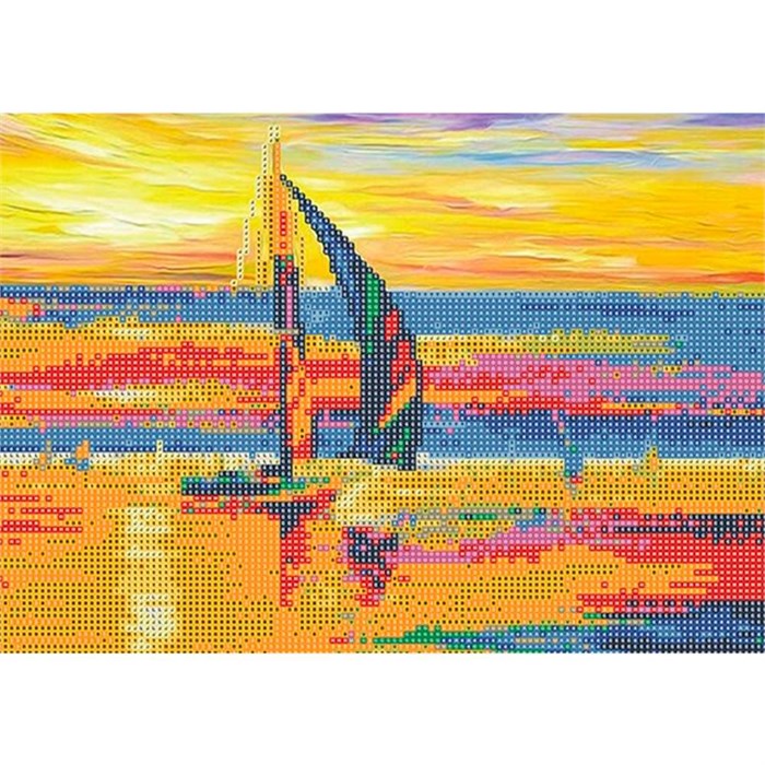 Набор для творчества Алмазная мозаика 5D Парусник 30*40 см,без подрамника,частичное заполнение 80893А 989-896