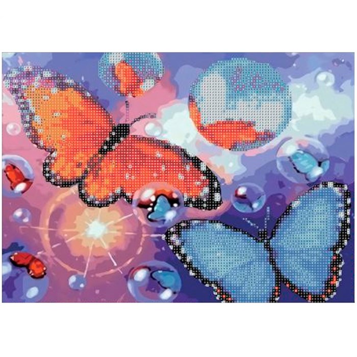 Набор для творчества Алмазная мозаика 5D Бабочки 30х40см без подрамника частичное заполнение 89631 978-953
