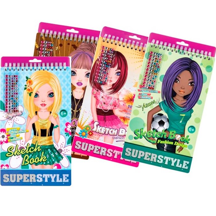 Набор Для Творчества Блокнот с трафаретами и наклейками Superstyle 140*240мм 89634 993-293