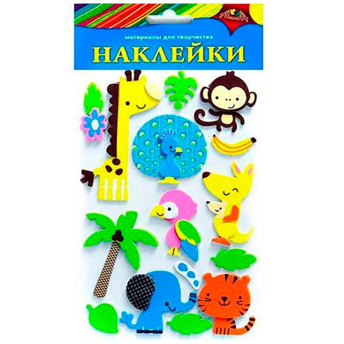 Наклейки из ЭВА "Зверята" Ассорти С3476-19 987-630