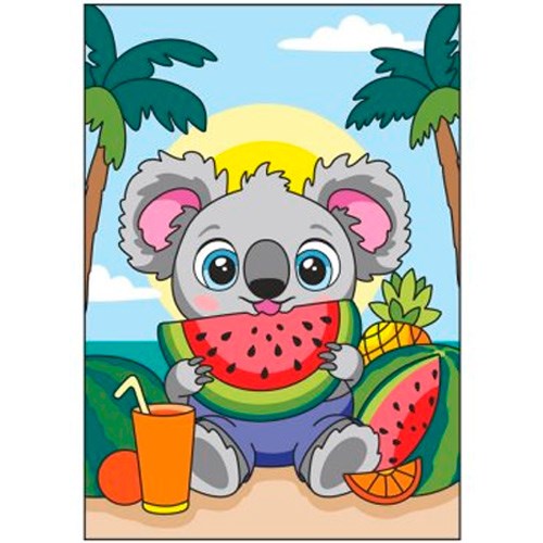 Набор для творчества Картина по номерам для малышей 20х30 Коала с арбузом Ркн-129 Lori 995-281