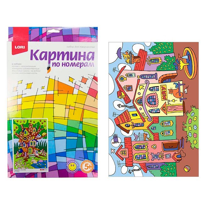 Набор для творчества Картина по номерам для малышей "Разноцветный город" Ркн-024 Lori 777-142
