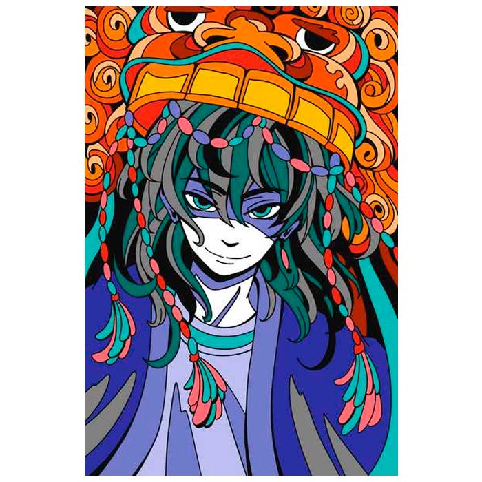 Набор для творчества Картина по номерам для малышей АНИМЕ "Танец дракона" Ркн-114 Lori 996-366