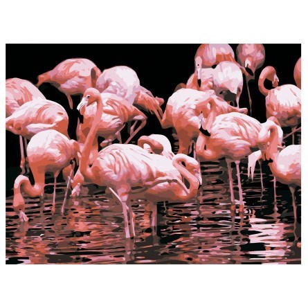 Набор для творчества Роспись по холсту 30*40см Стая фламинго Х-9116 677-784