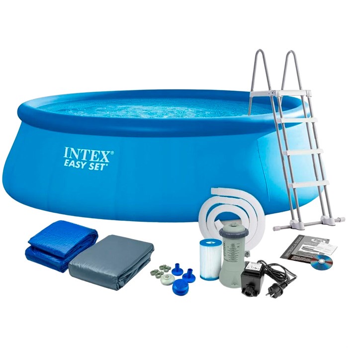 Бассейн  EASY SET  457х107см+лестница+настил+тент-насос 220в. от 6лет  26166 275-081