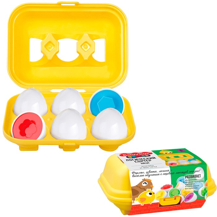 Игра логический сортер Яйца Фигуры и формы 6 шт 70082 936-825