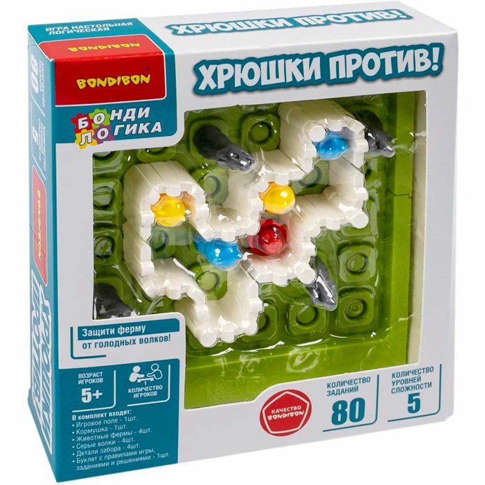 Игра логическая БондиЛогика Bondibon ХРЮШКИ ПРОТИВ! ВВ6430 935-005