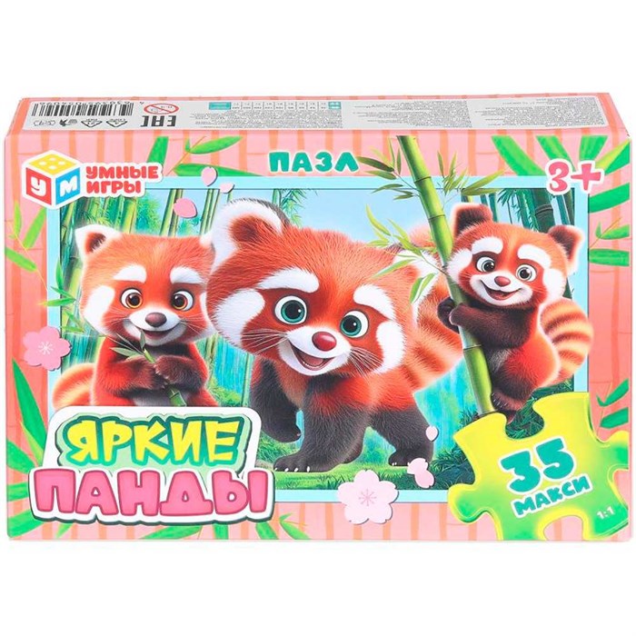 Пазл 35 Макси Яркие панды 4630395054096 936-546