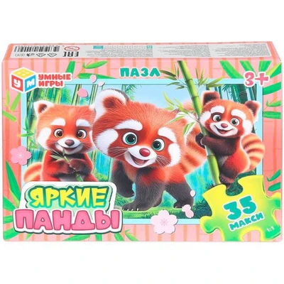 Пазл 35 Макси Яркие панды 4630395054096 936-546