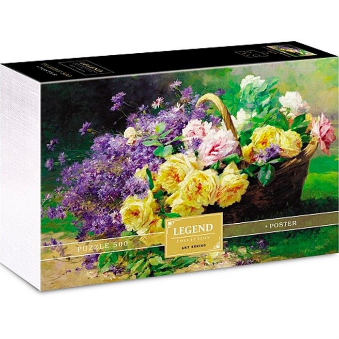 Пазл 500 эл. Корзина цветов + Постер Premium 071212 935-134