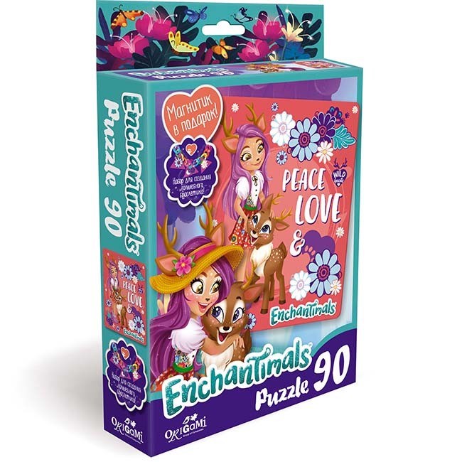 Пазл 90 Энчантималс Peace and Love+ магнитик 03548 Origami 534-009
