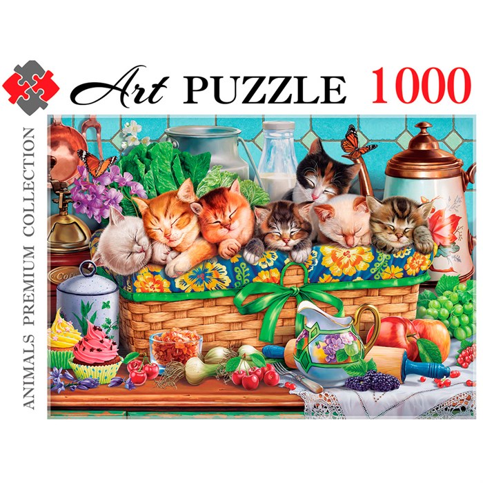 Пазл 1000 Котята в корзинке Ф1000-0460 933-499