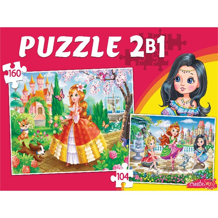 Пазл 104 и 160 2 в 1 ПРИНЦЕССЫ №3 П104-160-8134 934-827
