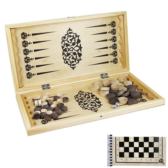 Набор 2 в 1 №2 ( шашки,нарды ) /Колорит/ 732-986