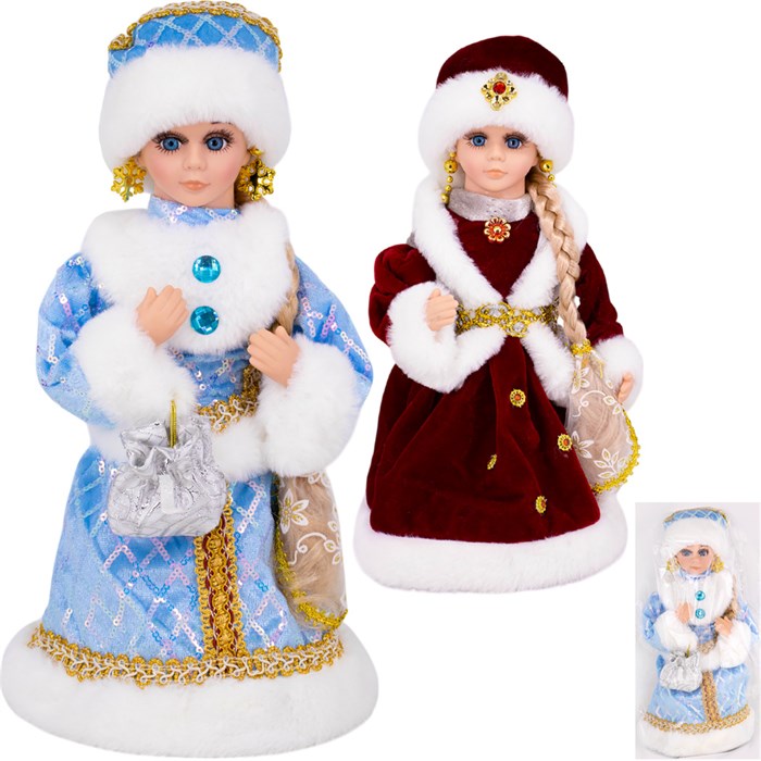 Снегурочка 30см в ассортименте, пакет 752-101