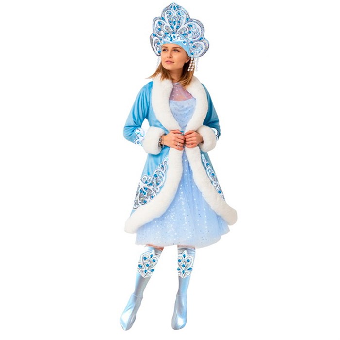 Карнавальный костюм Снегурочка Боярская размер 164-46 /Пуговка/ 752-664