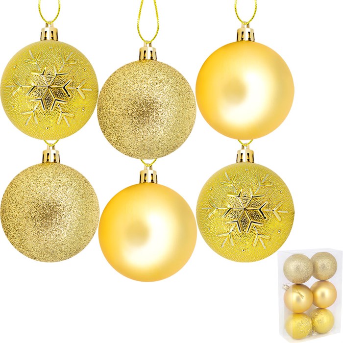 Ел.набор Шары золотой 6см 6 шт FG250327494C 752-304