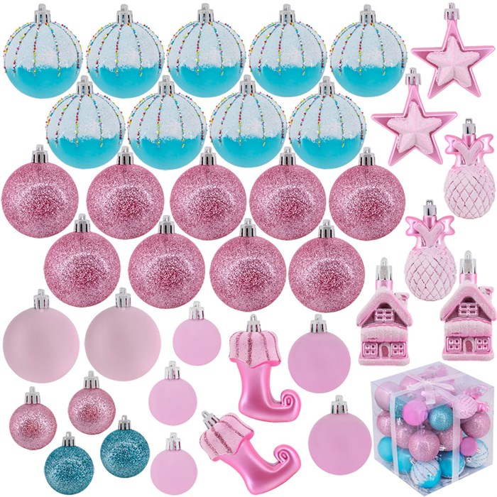 Елочный набор Шары разноцвет. пастель. 4-5-6 см 37 шт. в кор. EL-468399 151-919