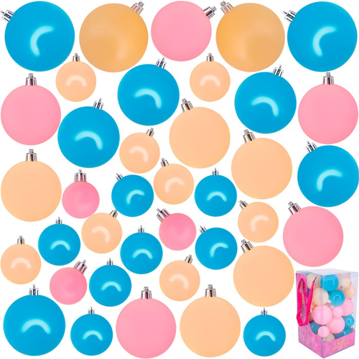 Елочный набор Шары разноцвет. пастель. 4см и 8см 38шт в кор. FG240519076Q 151-900