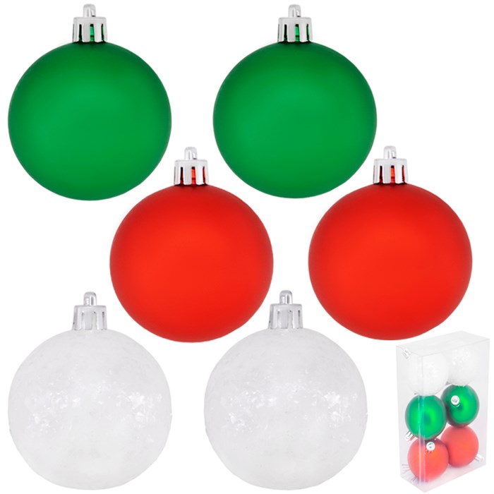 Елочный набор Шары белый, красный, зеленый 6см 6шт. в кор. FG240519081Q 151-903