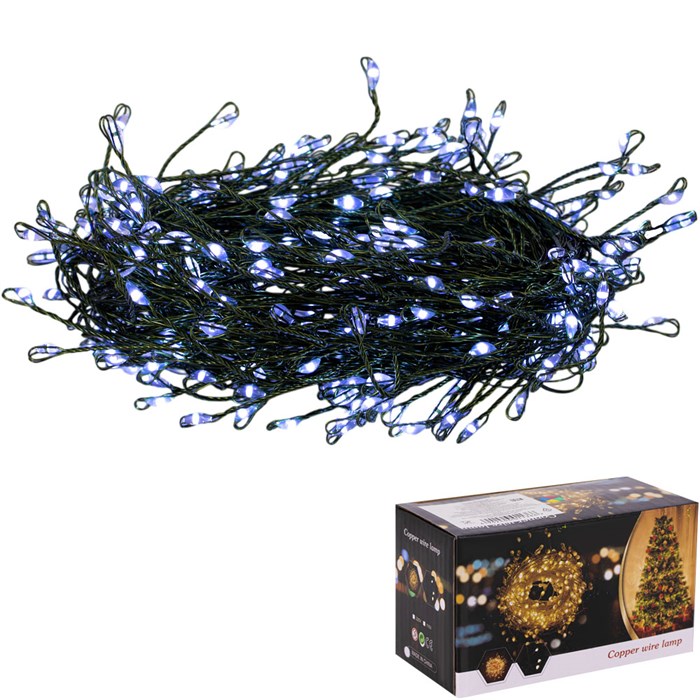 Эл. гирлянда 10м 300 ламп, белый цвет FG240519067Q-3 8 реж. 151-984