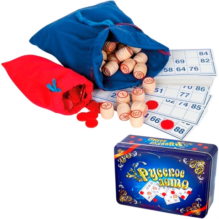 Лото Русское жестян.коробка синяя 01780 612-027