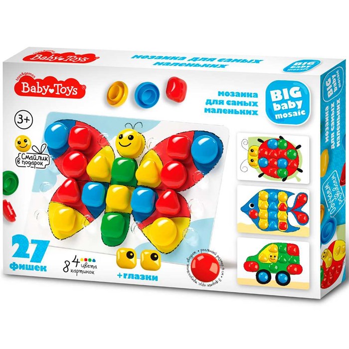 Набор для творчества Мозаика для самых маленьких Бабочка d40/4 27 эл. BABY TOYS 03580 977-821