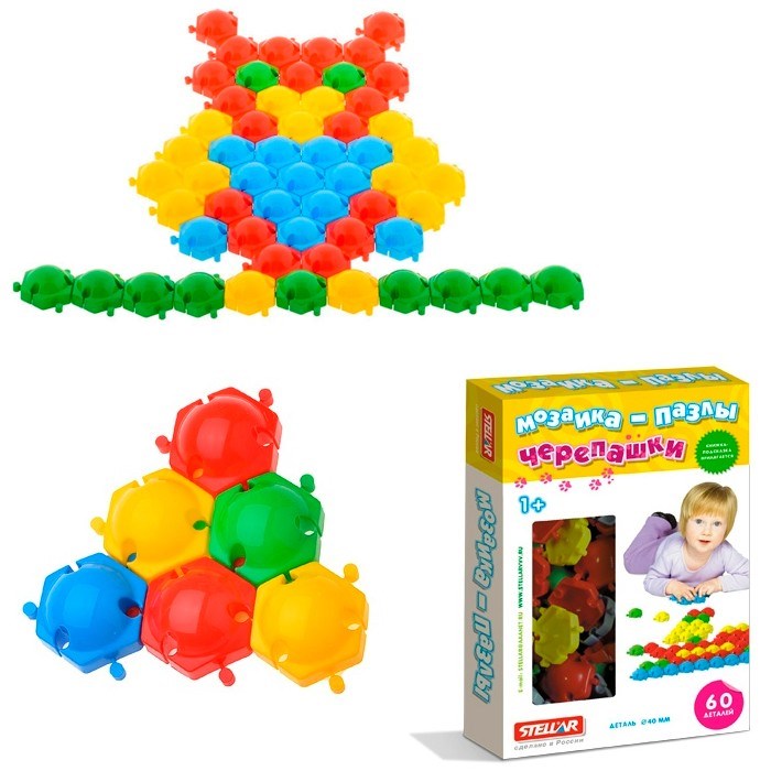 Мозаика d 40мм Черепашки 60 дет 01061 Стеллар /13/ 311-505
