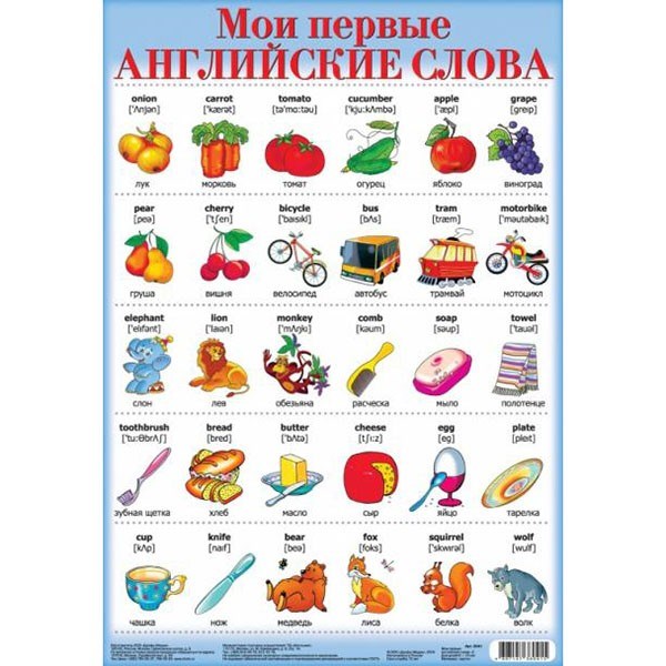 Плакат Мои первые английские слова-2 2041 612-125