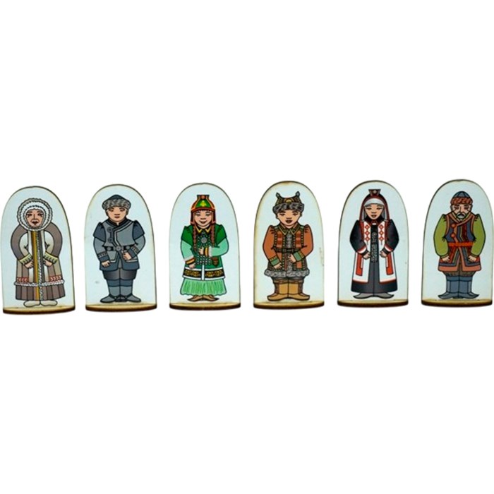 Игрушка развивающая Набор кукол на подставке Семья якутская 6 шт. 023.46 810-362