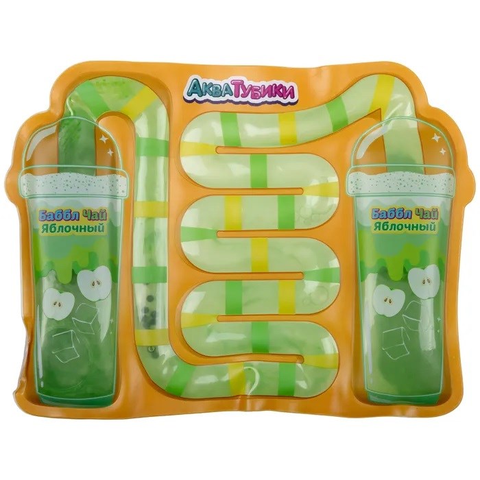 Игрушка антистресс Акватубики Кафешка: Баббл Чай яблочный переливайка Т25800 1toy 148-949
