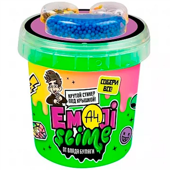 Лизун Slime Emoji-slime, зеленый, 110 г. Влад А4 SLM066 547-811