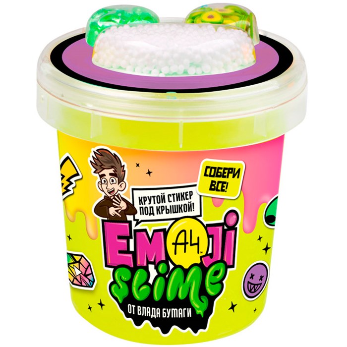 Лизун Slime Emoji-slime, желтый, 110 г. Влад А4 SLM067 547-810