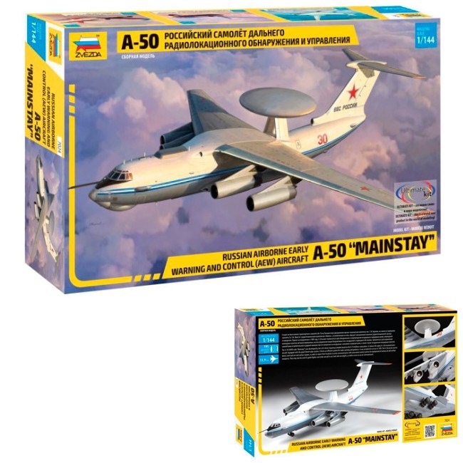 Сборная модель 7024 Российский самолет дальнего радиолокационного обнаружения и управления А-50 142-146