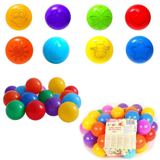 Шары для сухого бассейна 60шт. 1180349 7,5см 455-034