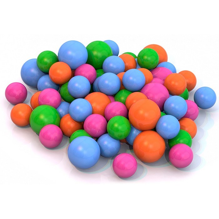 Шары для сухого бассейна 6см и 8см 100шт в сетке Норд /6/ 253-078